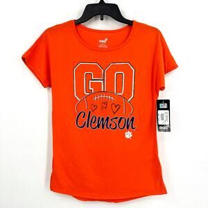 GEN 2 Girls Clemson University Go Heart T-shirt Large Orange Short Sleeve NWT